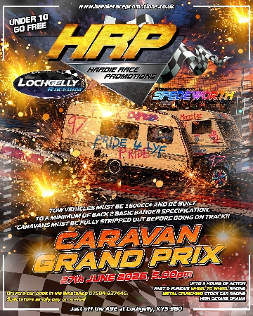 The first half of the 2026 season draws to a close on Saturday 27th June.<br />
<br />
This event will feature the;<br />
Scrapco Metal Recycling Ninja Kart World Championship<br />
CC Rods<br />
ProStocks <br />
U Pull It 1400 Stock Cars<br />
Junior Productions PLUS<br />
CARAVAN CARNAGE